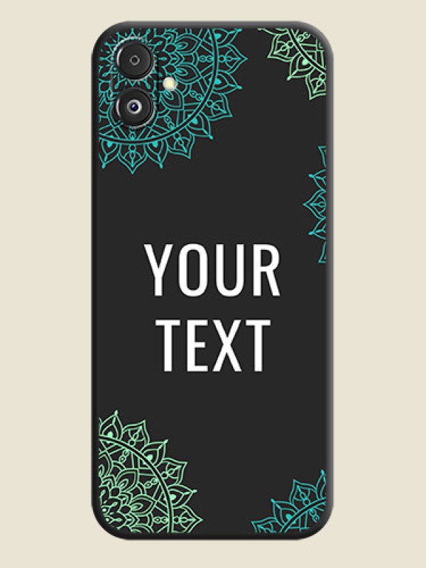 Custom Your Name with Floral Design on Space Black Custom Soft Matte Back Cover - Galaxy F14 5G - alternate view