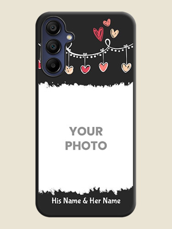 Custom Pink Love Hangings with Name on Space Black Custom Soft Matte Phone Cases - Galaxy F15 5G - alternate view