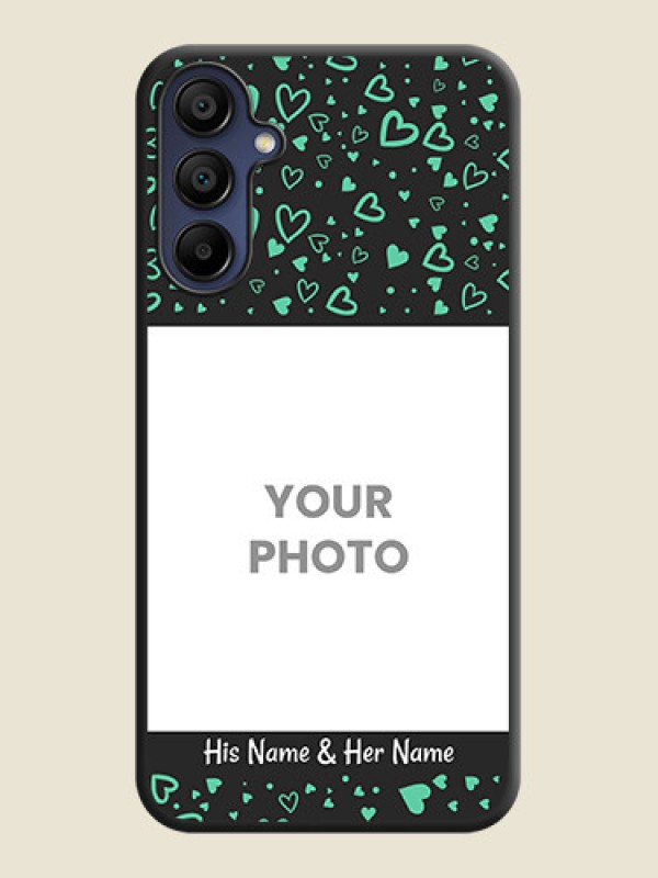 Custom Sea Green Indefinite Love Pattern - Photo on Space Black Soft Matte Mobile Cover - Galaxy F15 5G - alternate view