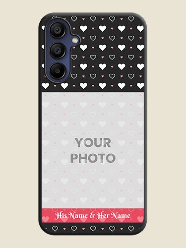 Custom White Color Love Symbols with Text Design - Photo on Space Black Soft Matte Phone Cover - Galaxy F15 5G - alternate view