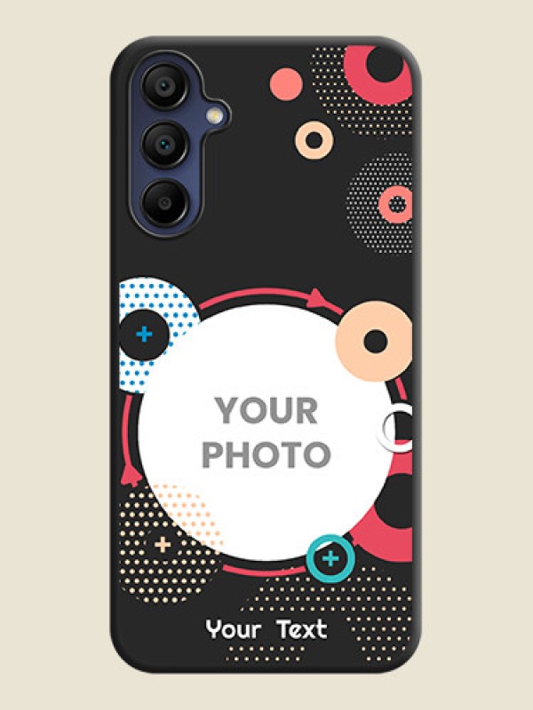 Custom Multicoloured Round Image on Personalised Space Black Soft Matte Cases - Galaxy F15 5G - alternate view