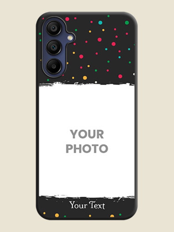 Custom Multicolor Dotted Pattern with Text on Space Black Custom Soft Matte Phone Back Cover - Galaxy F15 5G - alternate view