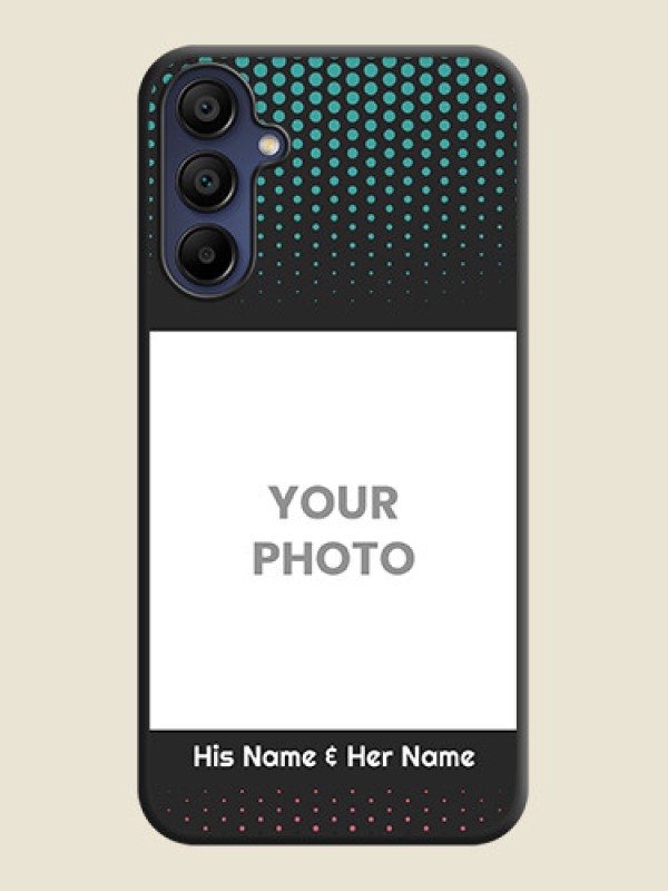 Custom Faded Dots with Grunge Photo Frame and Text on Space Black Custom Soft Matte Phone Cases - Galaxy F15 5G - alternate view