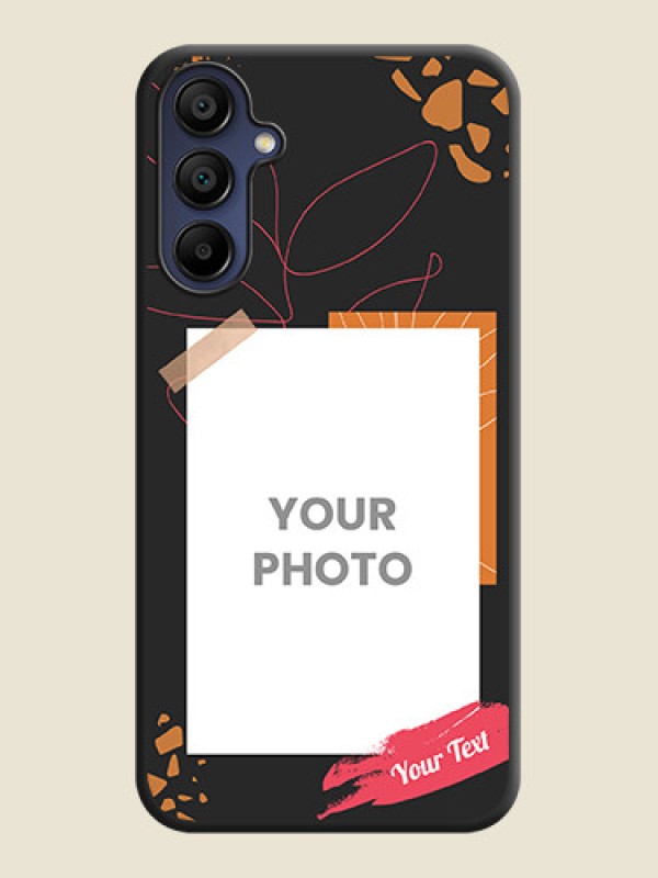 Custom Orange Photo Frame on Space Black Custom Soft Matte Phone Back Cover - Galaxy F15 5G - alternate view