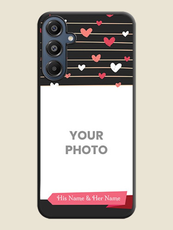 Custom Love Pattern with Name on Pink Ribbon on Photo On Space Black Custom Soft Matte Mobile Back Cover - Galaxy F16 5G - alternate view