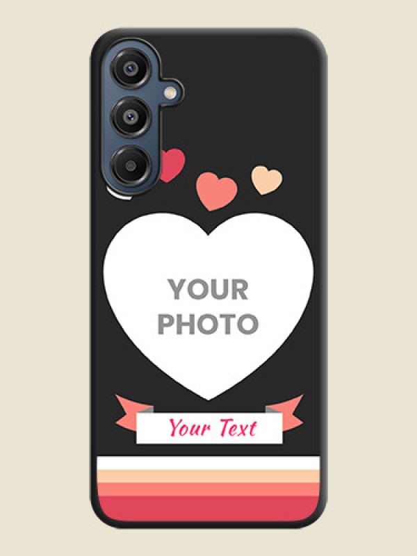 Custom Love Shaped Photo with Colorful Stripes On Space Black Custom Soft Matte Mobile Back Cover - Galaxy F16 5G - alternate view