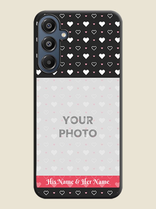 Custom White Color Love Symbols with Text Design on Photo On Space Black Custom Soft Matte Mobile Back Cover - Galaxy F16 5G - alternate view