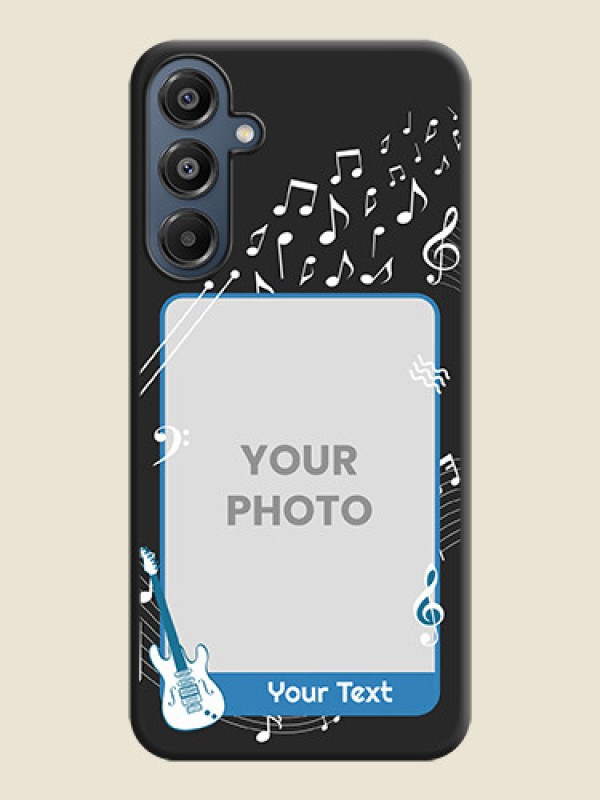 Custom Musical Theme Design with Text on Photo On Space Black Custom Soft Matte Mobile Back Cover - Galaxy F16 5G - alternate view