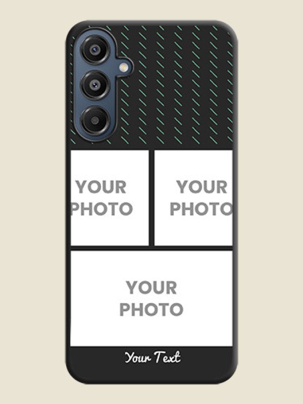 Custom Cross Dotted Pattern with 2 Image Holder On Space Black Custom Soft Matte Mobile Back Cover - Galaxy F16 5G - alternate view