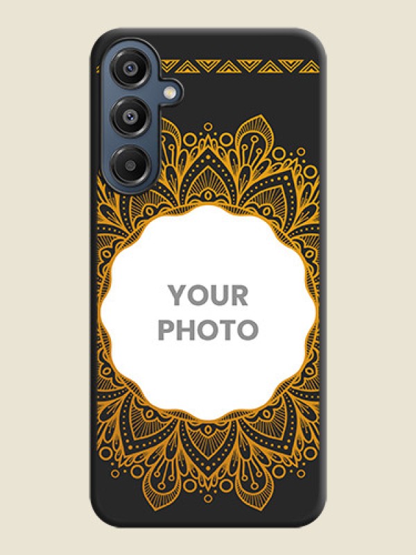 Custom Round Image with Floral Design On Space Black Custom Soft Matte Mobile Back Cover - Galaxy F16 5G - alternate view