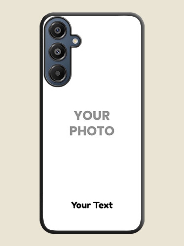 Custom Full Single Pic Upload With Text On Space Black Custom Soft Matte Mobile Back Cover - Galaxy F16 5G - alternate view