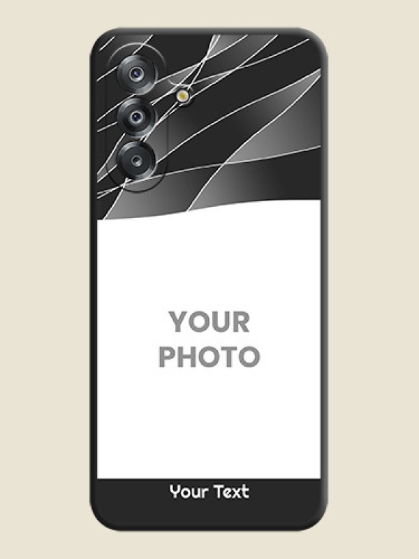 Custom Mixed Wave Lines on Photo On Space Black Custom Soft Matte Mobile Back Cover - Samsung Galaxy F17 5G - alternate view