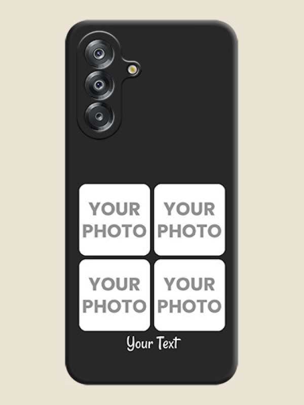 Custom Floral Art with 6 Image Holder on Photo On Space Black Custom Soft Matte Mobile Back Cover - Samsung Galaxy F17 5G - alternate view