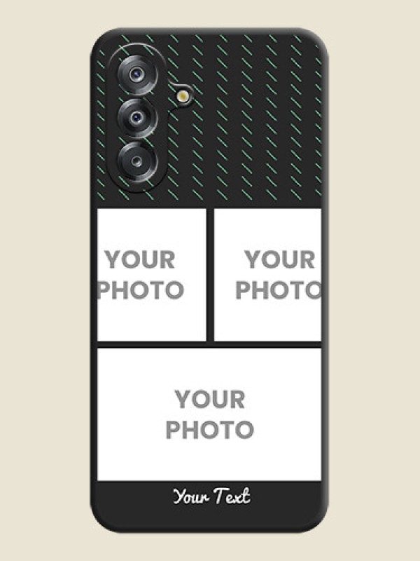 Custom Cross Dotted Pattern with 2 Image Holder On Space Black Custom Soft Matte Mobile Back Cover - Samsung Galaxy F17 5G - alternate view