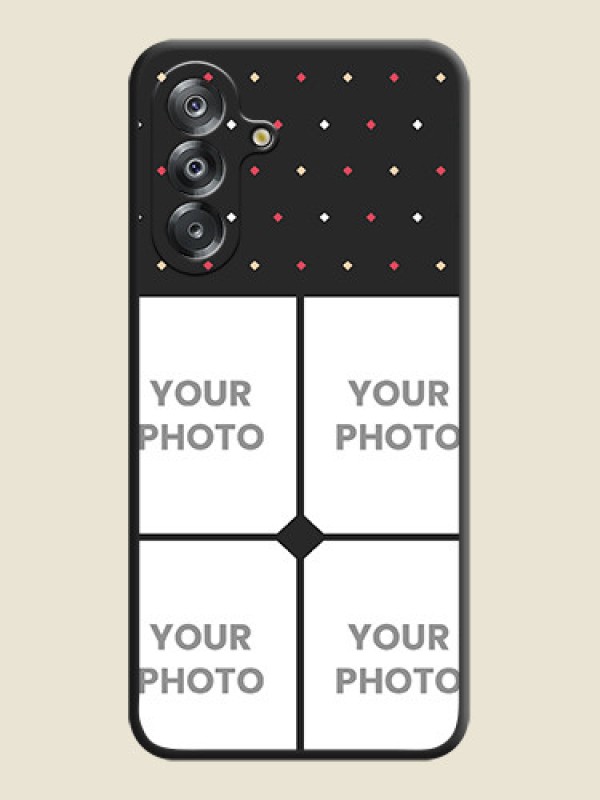 Custom Multicolor Dotted Pattern with 4 Image Holder On Space Black Custom Soft Matte Mobile Back Cover - Samsung Galaxy F17 5G - alternate view