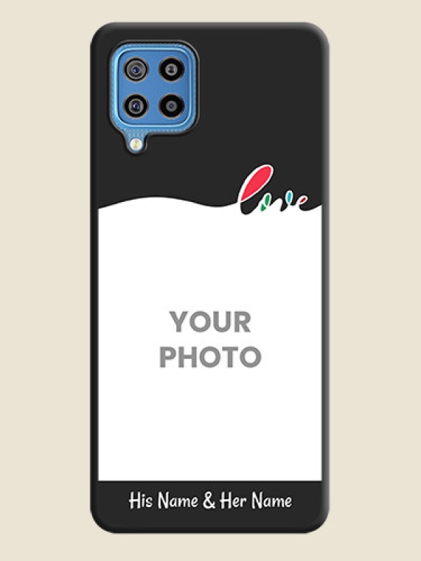 Custom Fall in Love Pattern with Picture on Photo on Space Black Soft Matte Mobile Case - Galaxy F22 - alternate view