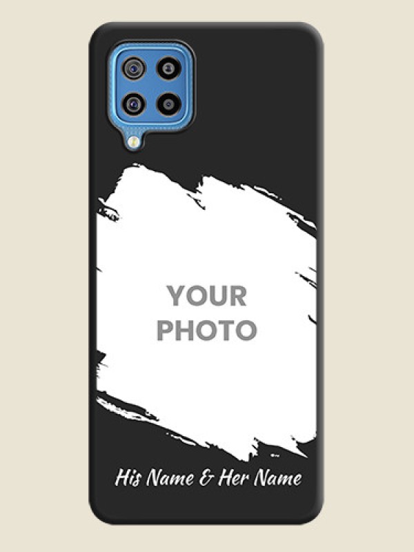 Custom Grunge Brush Strokes on Photo on Space Black Soft Matte Back Cover - Galaxy F22 - alternate view