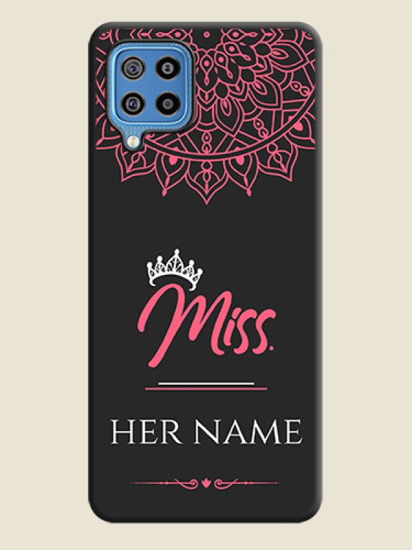 Custom Mrs Name with Floral Design on Space Black Personalized Soft Matte Phone Covers - Galaxy F22 - alternate view