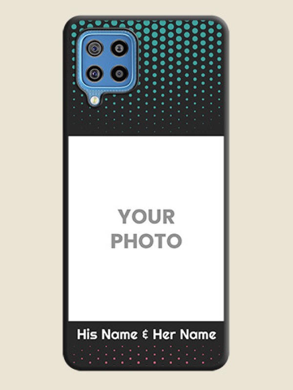 Custom Faded Dots with Grunge Photo Frame and Text on Space Black Custom Soft Matte Phone Cases - Galaxy F22 - alternate view
