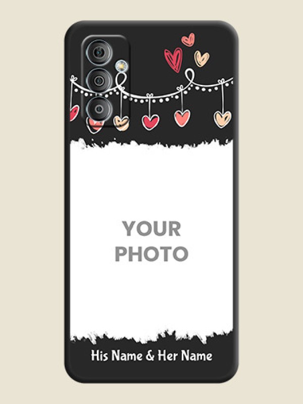 Custom Pink Love Hangings with Name on Space Black Custom Soft Matte Phone Cases - Galaxy F23 - alternate view