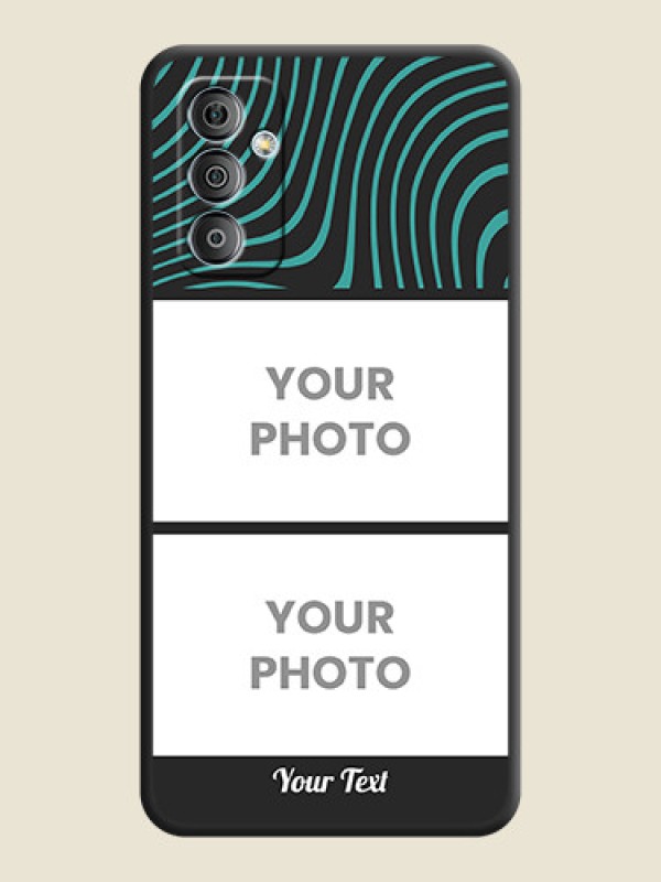 Custom Wave Pattern with 2 Image Holder on Space Black Personalized Soft Matte Phone Covers - Galaxy F23 - alternate view
