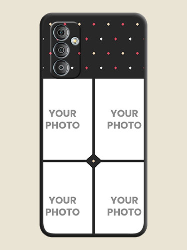 Custom Multicolor Dotted Pattern with 4 Image Holder on Space Black Custom Soft Matte Phone Cases - Galaxy F23 - alternate view