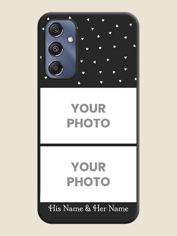 Custom Miniature Love Symbols with Name on Space Black Custom Soft Matte Back Cover - Galaxy F34 5G - alternate view