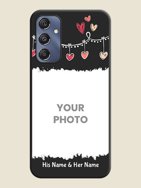 Custom Pink Love Hangings with Name on Space Black Custom Soft Matte Phone Cases - Galaxy F34 5G - alternate view