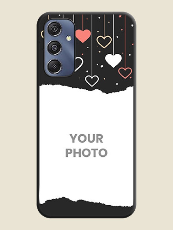Custom Love Hangings with Splash Wave Picture on Space Black Custom Soft Matte Phone Back Cover - Galaxy F34 5G - alternate view