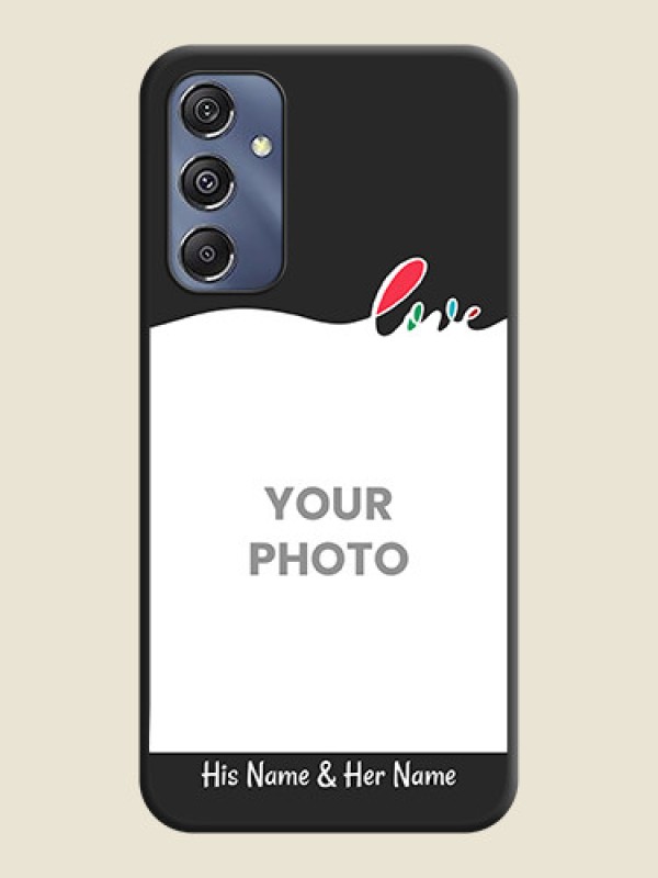 Custom Fall in Love Pattern with Picture - Photo on Space Black Soft Matte Mobile Case - Galaxy F34 5G - alternate view