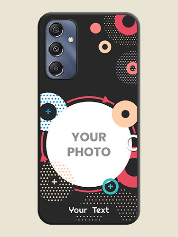 Custom Multicoloured Round Image on Personalised Space Black Soft Matte Cases - Galaxy F34 5G - alternate view