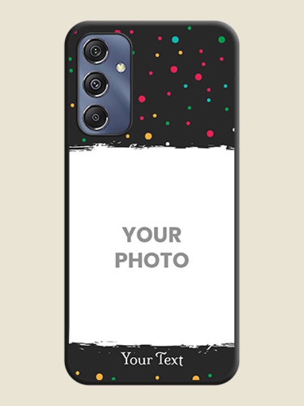 Custom Multicolor Dotted Pattern with Text on Space Black Custom Soft Matte Phone Back Cover - Galaxy F34 5G - alternate view