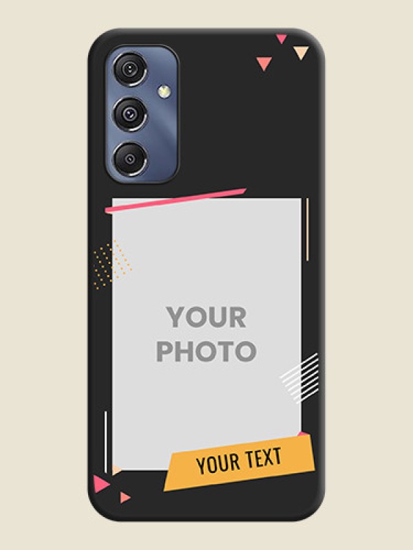 Custom Photo Frame with Triangle Small Dots - Photo on Space Black Soft Matte Back Cover - Galaxy F34 5G - alternate view