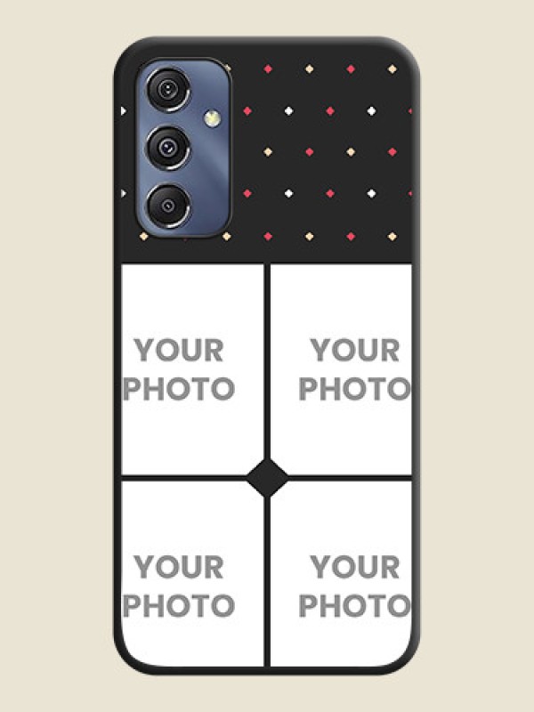 Custom Multicolor Dotted Pattern with 4 Image Holder on Space Black Custom Soft Matte Phone Cases - Galaxy F34 5G - alternate view