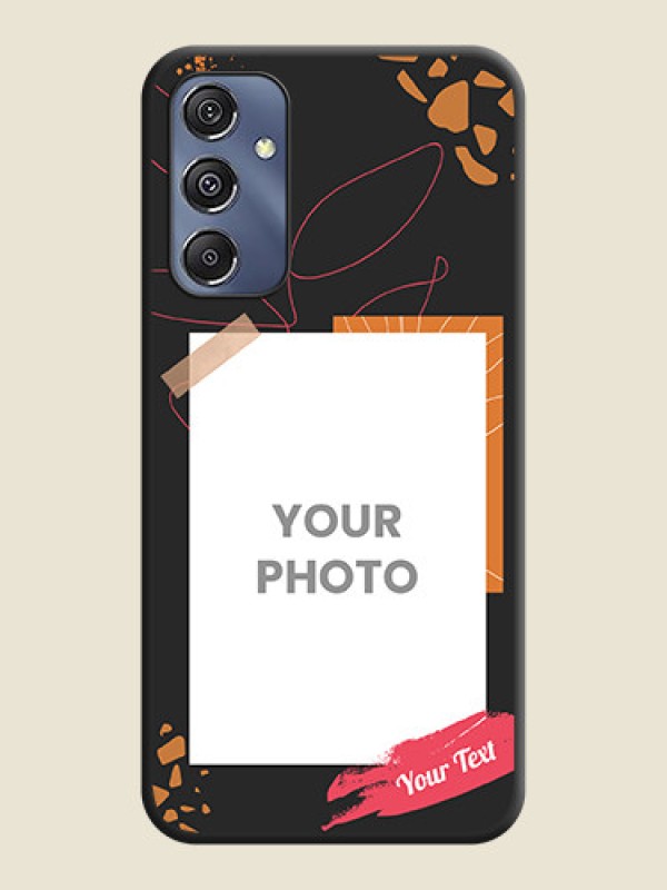 Custom Orange Photo Frame on Space Black Custom Soft Matte Phone Back Cover - Galaxy F34 5G - alternate view