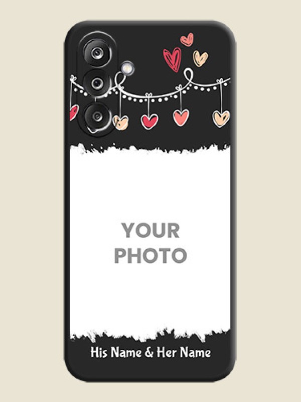 Custom Pink Love Hangings with Name On Space Black Custom Soft Matte Mobile Back Cover - Samsung Galaxy F36 5G - alternate view