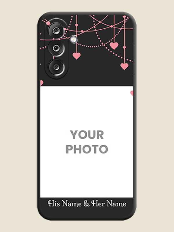 Custom Pink Love Hangings with Text On Space Black Custom Soft Matte Mobile Back Cover - Samsung Galaxy F36 5G - alternate view
