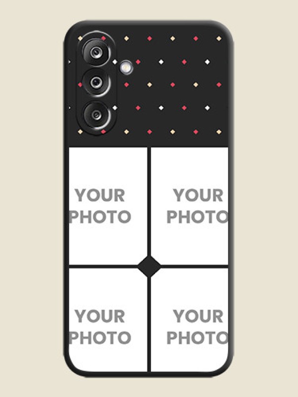 Custom Multicolor Dotted Pattern with 4 Image Holder On Space Black Custom Soft Matte Mobile Back Cover - Samsung Galaxy F36 5G - alternate view