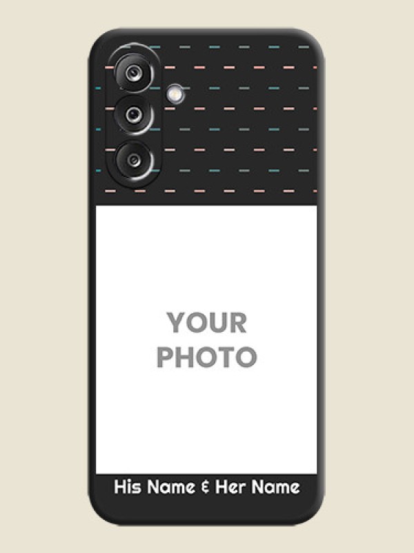 Custom Line Pattern Design with Text On Space Black Custom Soft Matte Mobile Back Cover - Samsung Galaxy F36 5G - alternate view
