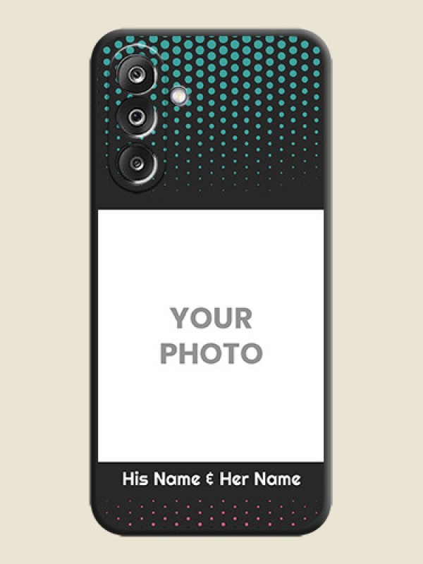 Custom Faded Dots with Grunge Photo Frame and Text On Space Black Custom Soft Matte Mobile Back Cover - Samsung Galaxy F36 5G - alternate view