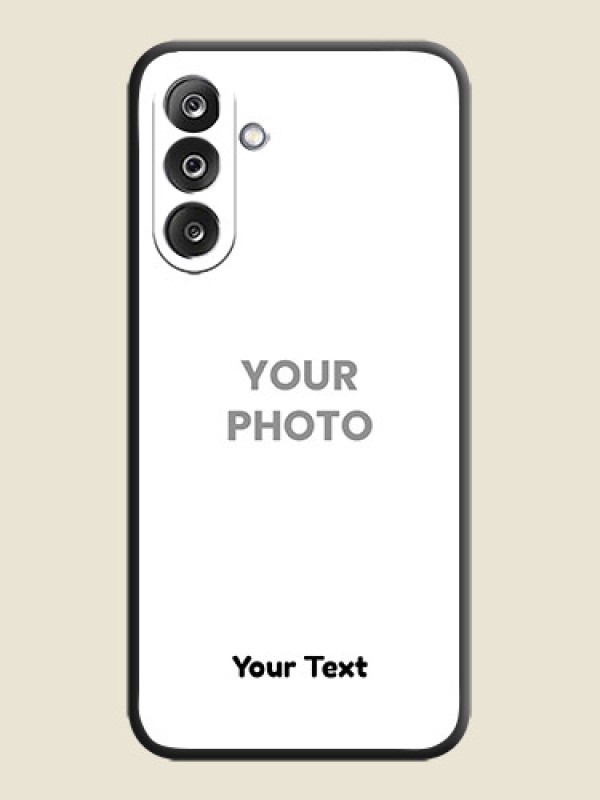 Custom Full Single Pic Upload With Text On Space Black Custom Soft Matte Mobile Back Cover - Samsung Galaxy F36 5G - alternate view