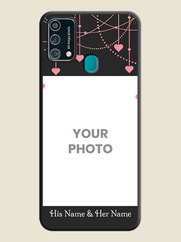 Custom Pink Love Hangings with Text on Space Black Custom Soft Matte Back Cover - Galaxy F41 - alternate view