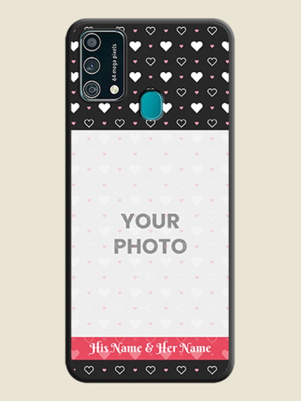 Custom White Color Love Symbols with Text Design on Photo on Space Black Soft Matte Phone Cover - Galaxy F41 - alternate view