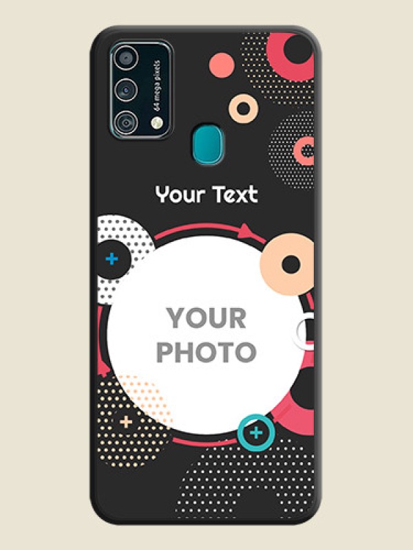 Custom Multicoloured Round Image on Personalised Space Black Soft Matte Cases - Galaxy F41 - alternate view
