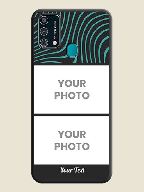 Custom Wave Pattern with 2 Image Holder on Space Black Personalized Soft Matte Phone Covers - Galaxy F41 - alternate view