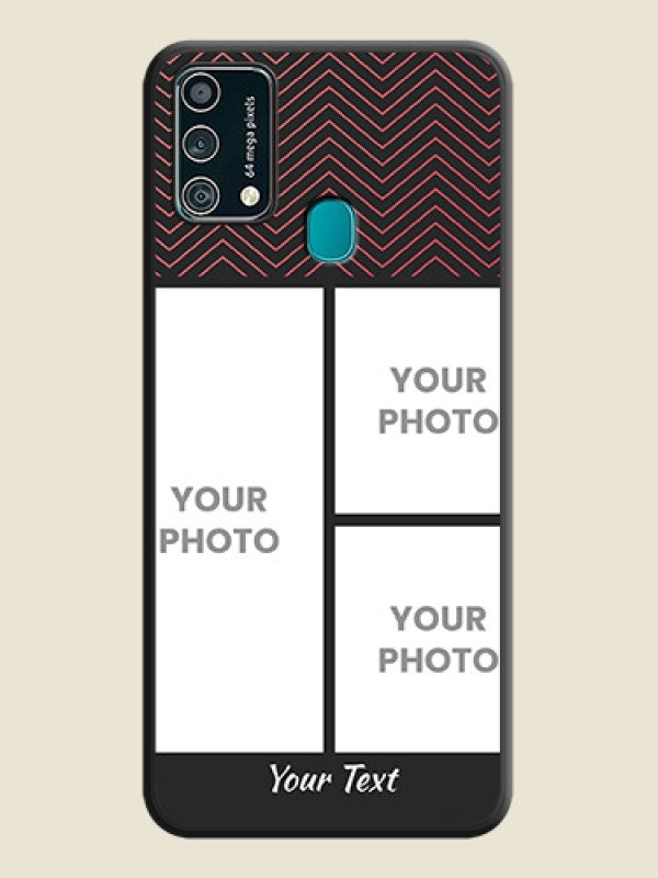 Custom Wave Pattern with 3 Image Holder on Space Black Custom Soft Matte Back Cover - Galaxy F41 - alternate view