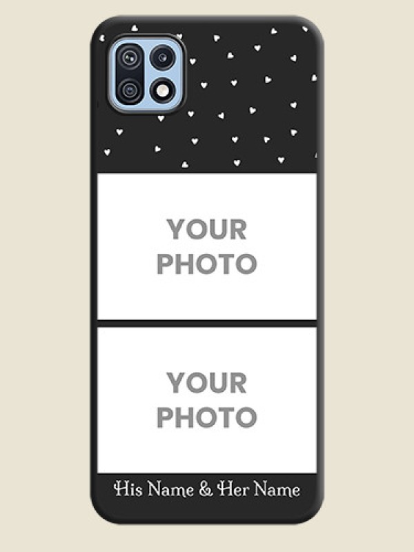 Custom Miniature Love Symbols with Name on Space Black Custom Soft Matte Back Cover - Galaxy F42 5G - alternate view