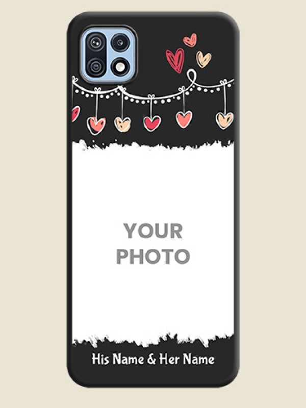 Custom Pink Love Hangings with Name on Space Black Custom Soft Matte Phone Cases - Galaxy F42 5G - alternate view
