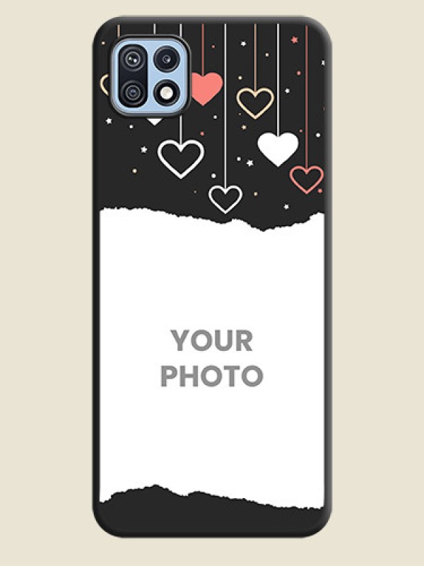 Custom Love Hangings with Splash Wave Picture on Space Black Custom Soft Matte Phone Back Cover - Galaxy F42 5G - alternate view