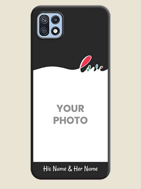 Custom Fall in Love Pattern with Picture on Photo on Space Black Soft Matte Mobile Case - Galaxy F42 5G - alternate view